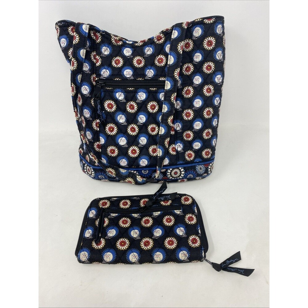 Vera Bradley Night Owl Discontinued Print Shoulder Bag & Wallet